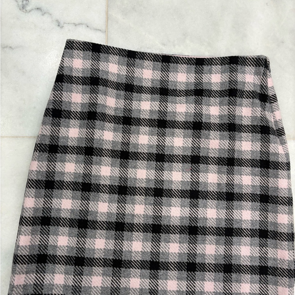 Talbots Pink and Black Plaid Pencil Skirt